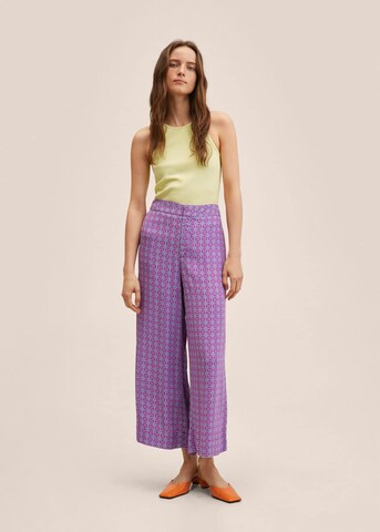 MANGO Wide leg Broek 'Jaipur' in Lila