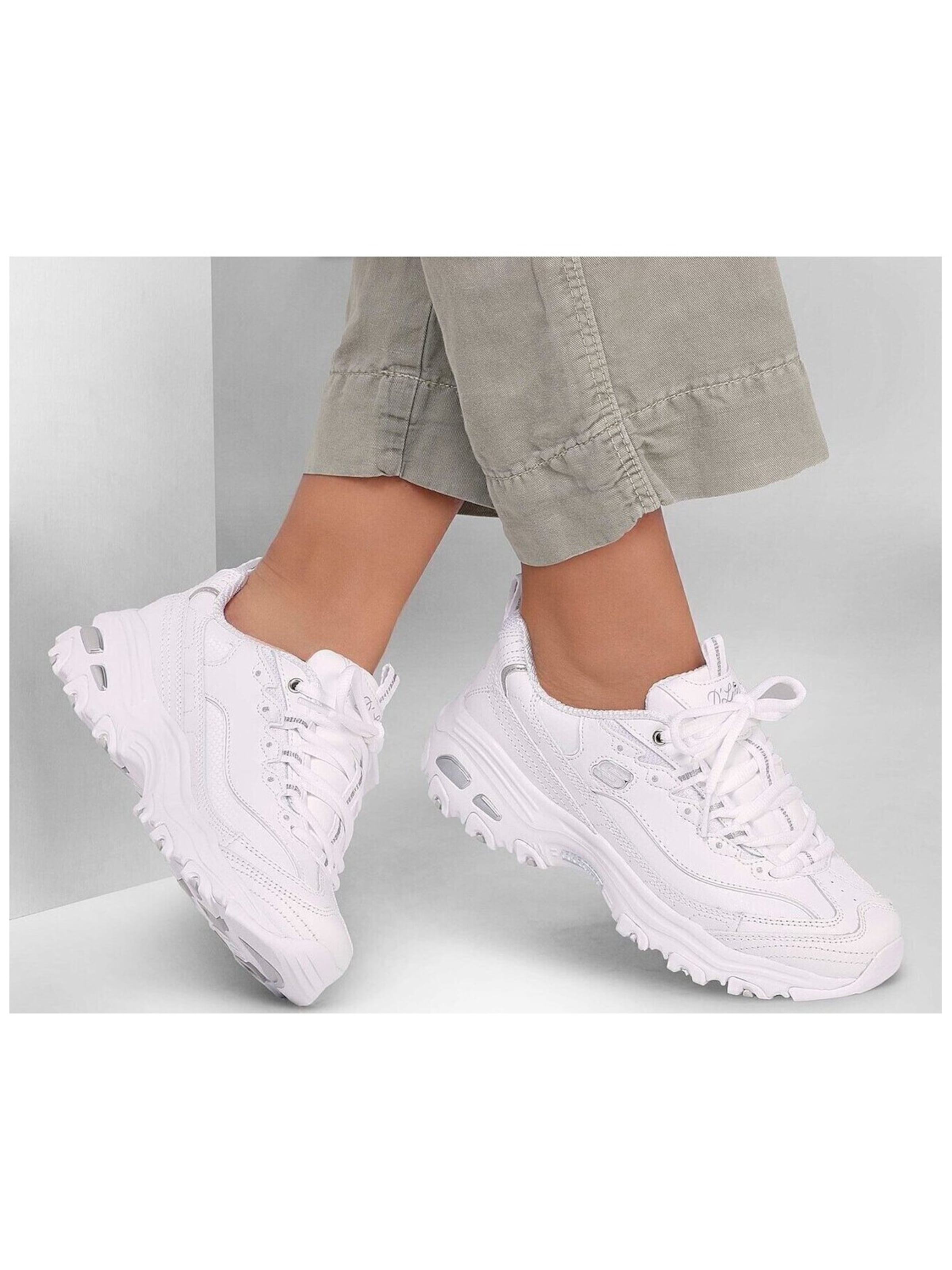 SKECHERS Sneaker low 'Skechers DLites Fresh Start'‌‌‌‌‌‌‌‌‌ in Weiß