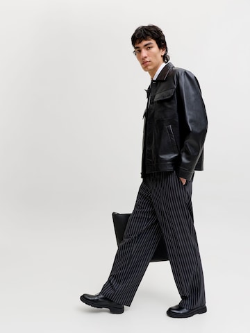 JACK & JONES Wide Leg Lærredsbukser 'JPSTBill' i blå