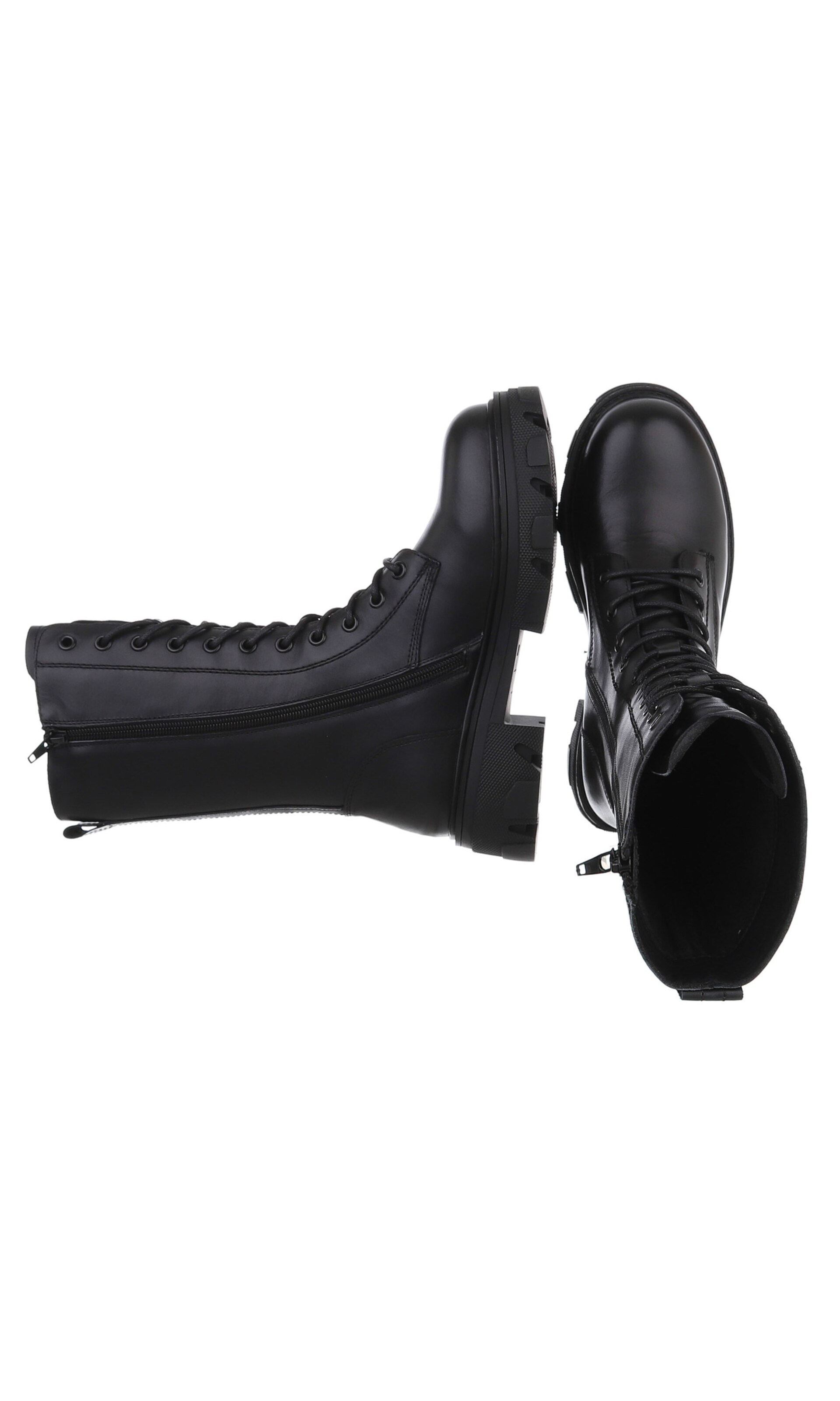 Ital-Design Schnürstiefelette in Schwarz