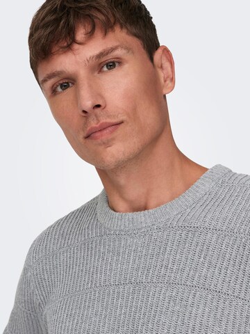 Pullover 'MARSHALL' di Only & Sons in grigio