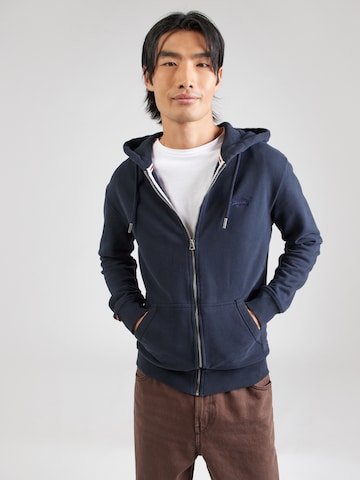 Veste de survêtement 'Essential' Superdry en bleu : devant