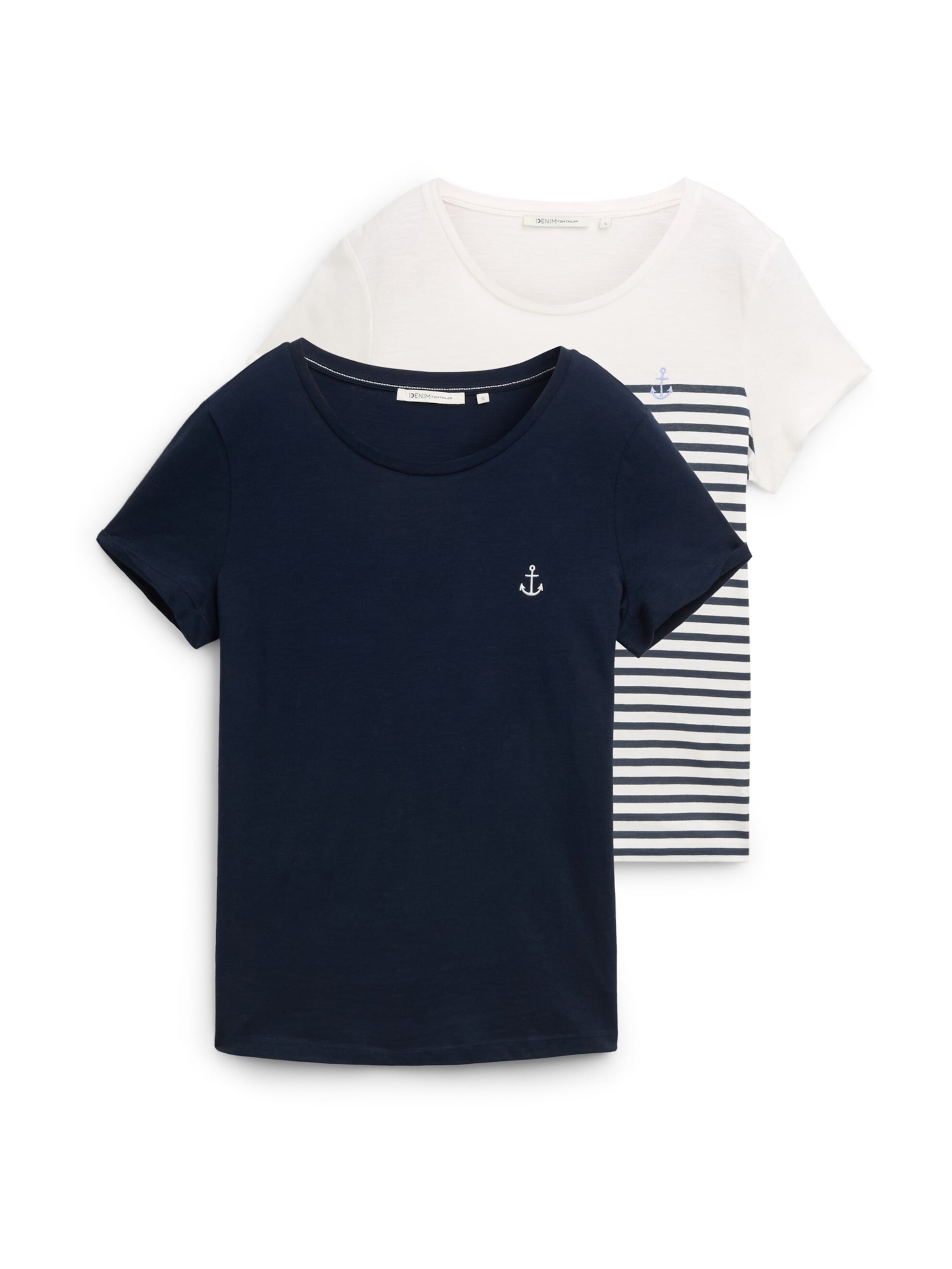 TOM TAILOR DENIM Tričko - Modrá: predná strana