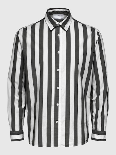 SELECTED HOMME Button Up Shirt in Black / White, Item view