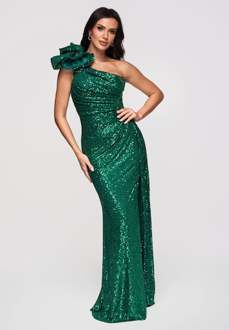 Robe de soirée Ombre en vert : devant