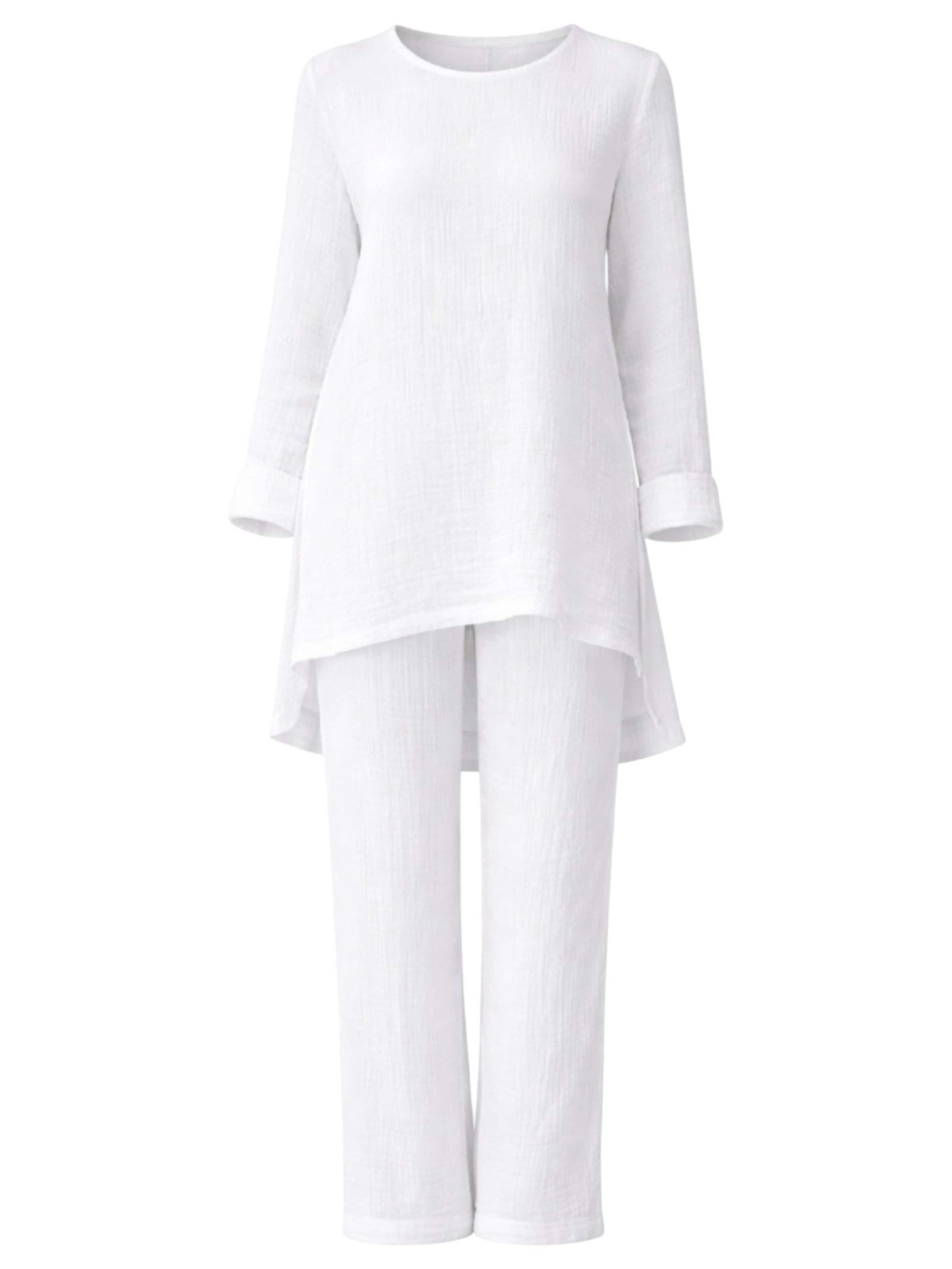 Tenue d'intérieur 'Ayda Modest' WENOR en blanc : devant
