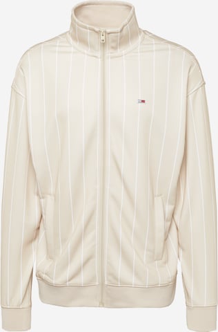 Veste de survêtement Tommy Jeans en beige : devant