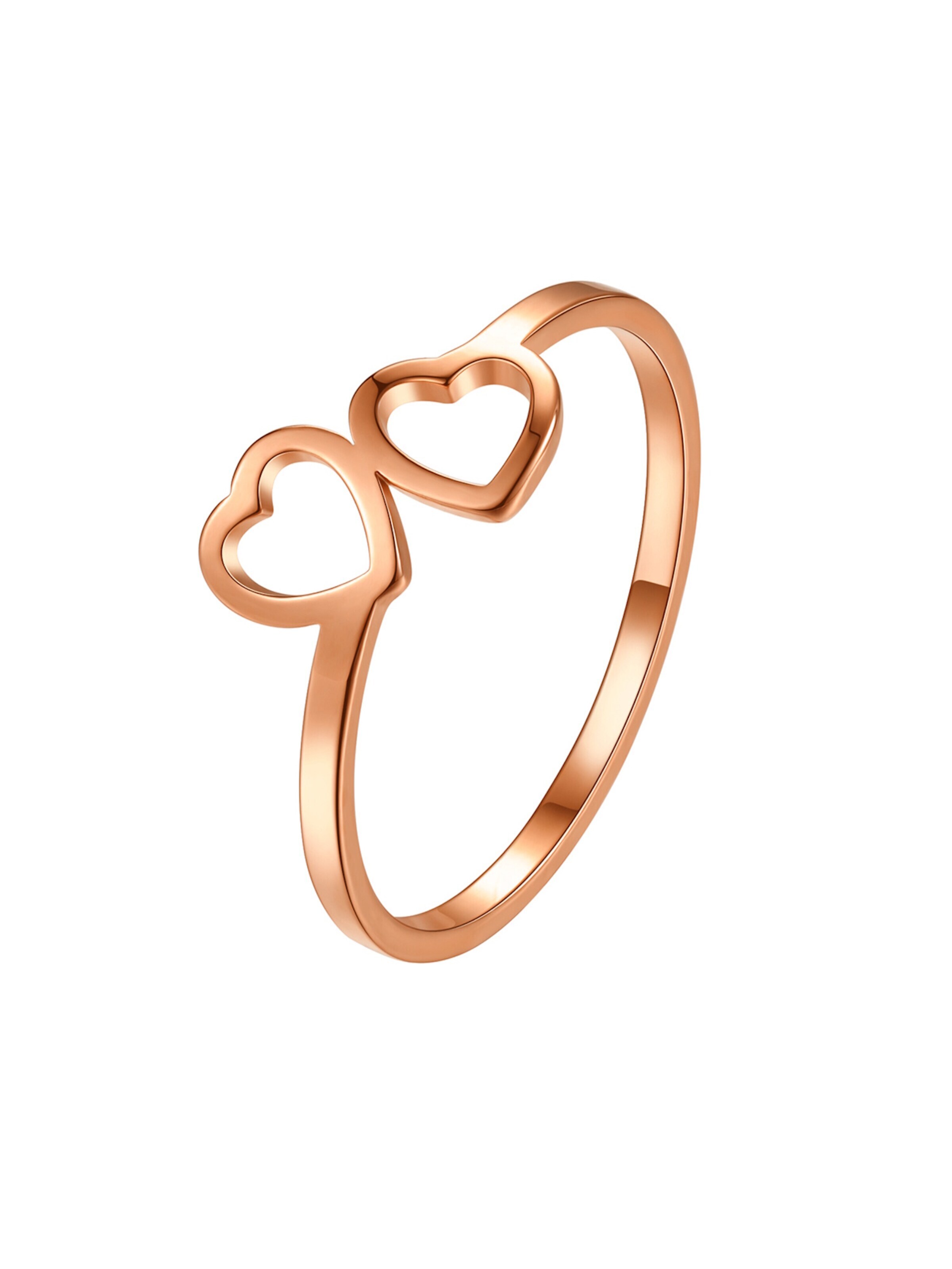 Hey Happiness Ring 'Connected Hearts'‌‌ in Gold: Vorderseite