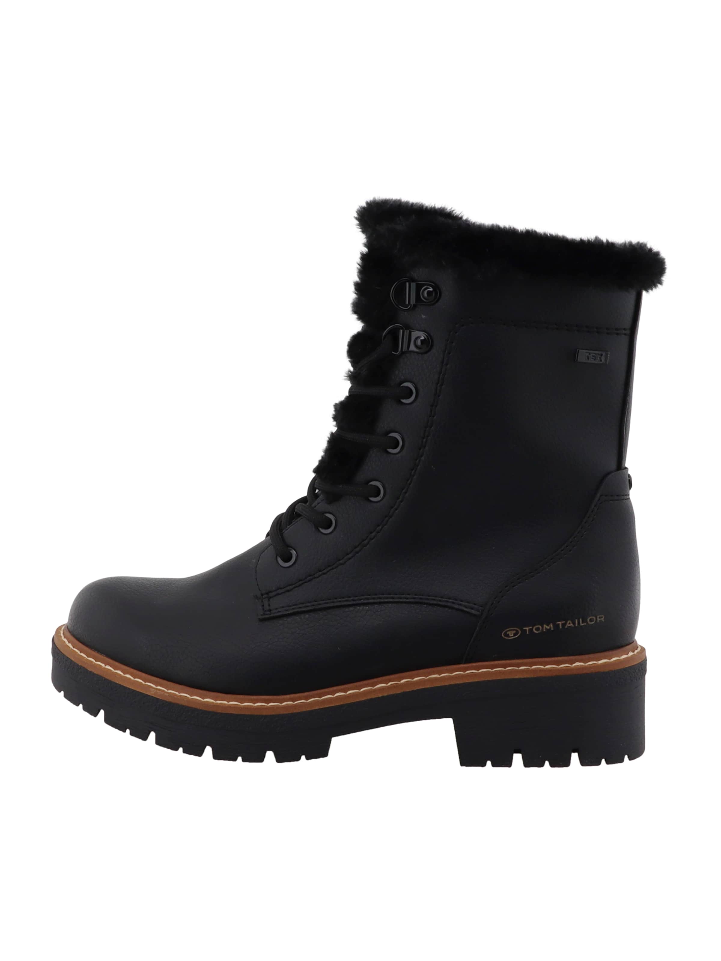 Bottines à lacets TOM TAILOR en noir : devant
