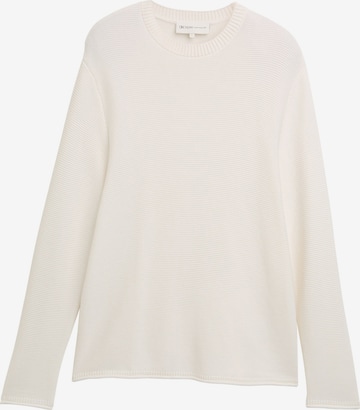 TOM TAILOR DENIM Πουλόβερ σε λευκό: μπροστά