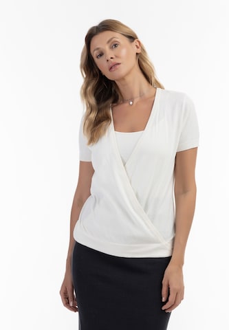 Pull-over Usha en blanc : devant