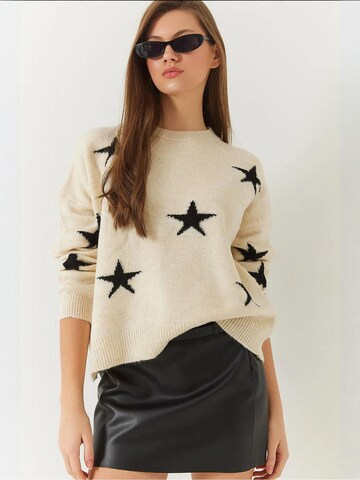 Pullover di Bianco Lucci in beige: frontale