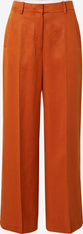 Atelier Rêve Wide leg Trousers with creases 'Lenni' in Brown: front