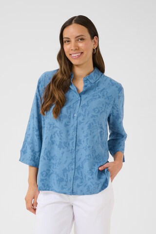 Cream Blouse 'Tiah' in Blauw: voorkant