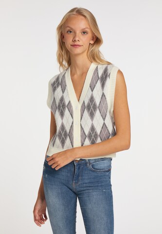 MYMO Knitted Vest in White: front