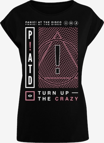 F4NT4STIC T-Shirt 'Panic At The Disco Turn Up The Crazy' in Schwarz: predná strana