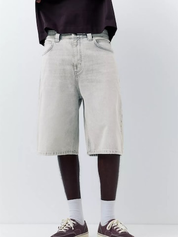 Pull&Bear Loosefit Shorts in Grau: Vorderseite