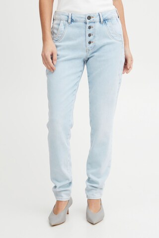 PULZ Jeans Slimfit Jeans 'Melina' in Blauw: voorkant