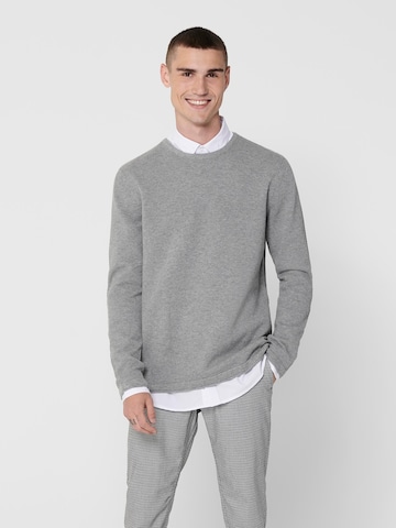 Only & Sons Regular Fit Pullover 'Panter' i grå: forside