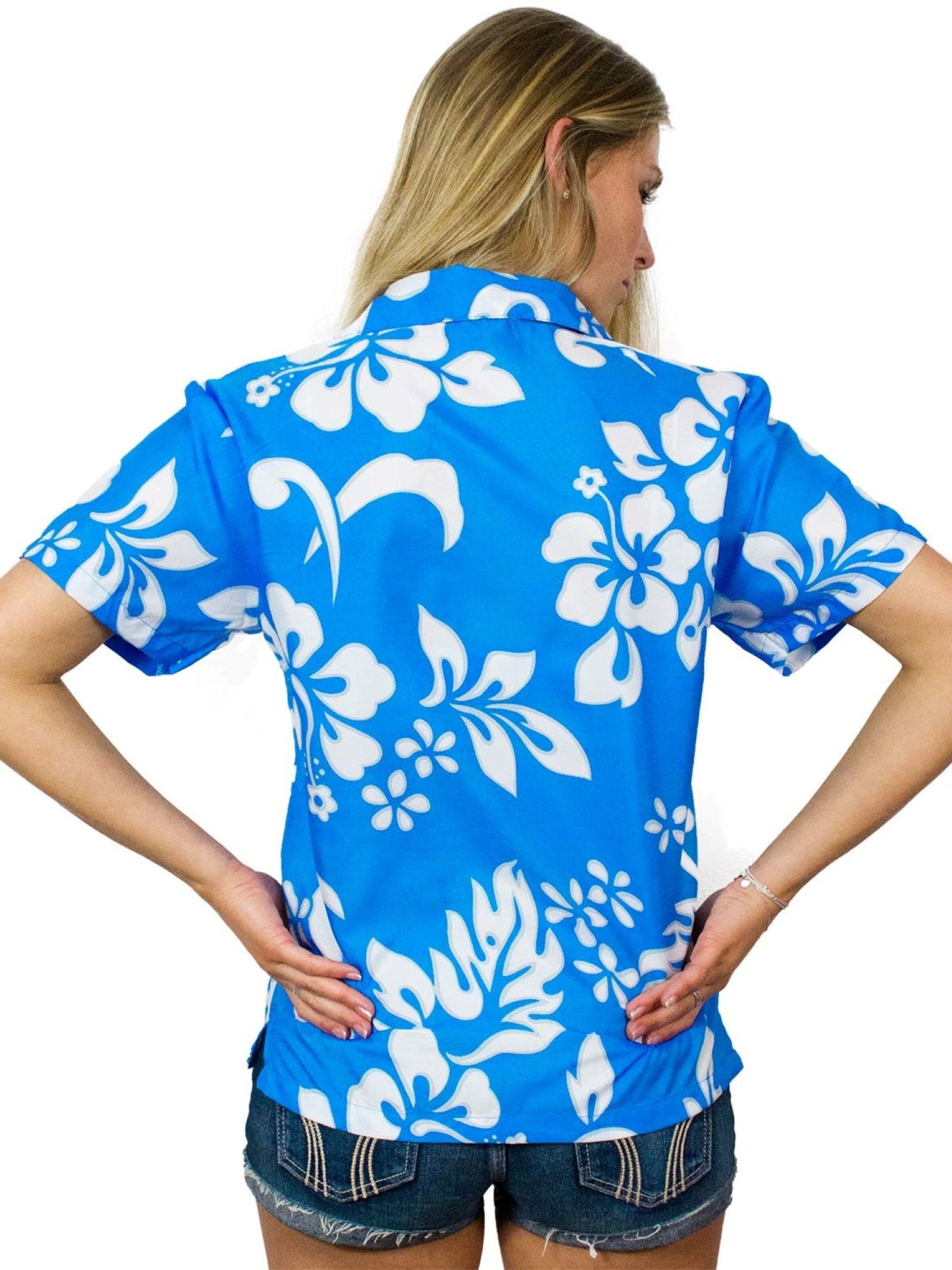King Kameha Blouse 'Hibiscus' in Blue