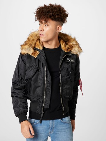 ALPHA INDUSTRIES Zimska jakna '45P' | črna barva: sprednja stran