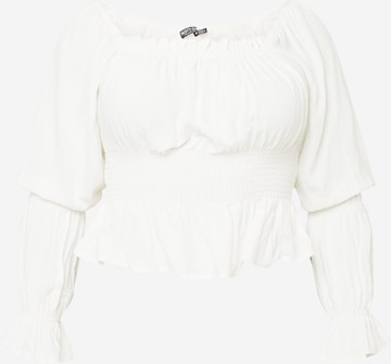 Nasty Gal Plus Blouse in White: front