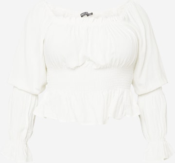 Nasty Gal Plus Blouse in Wit: voorkant