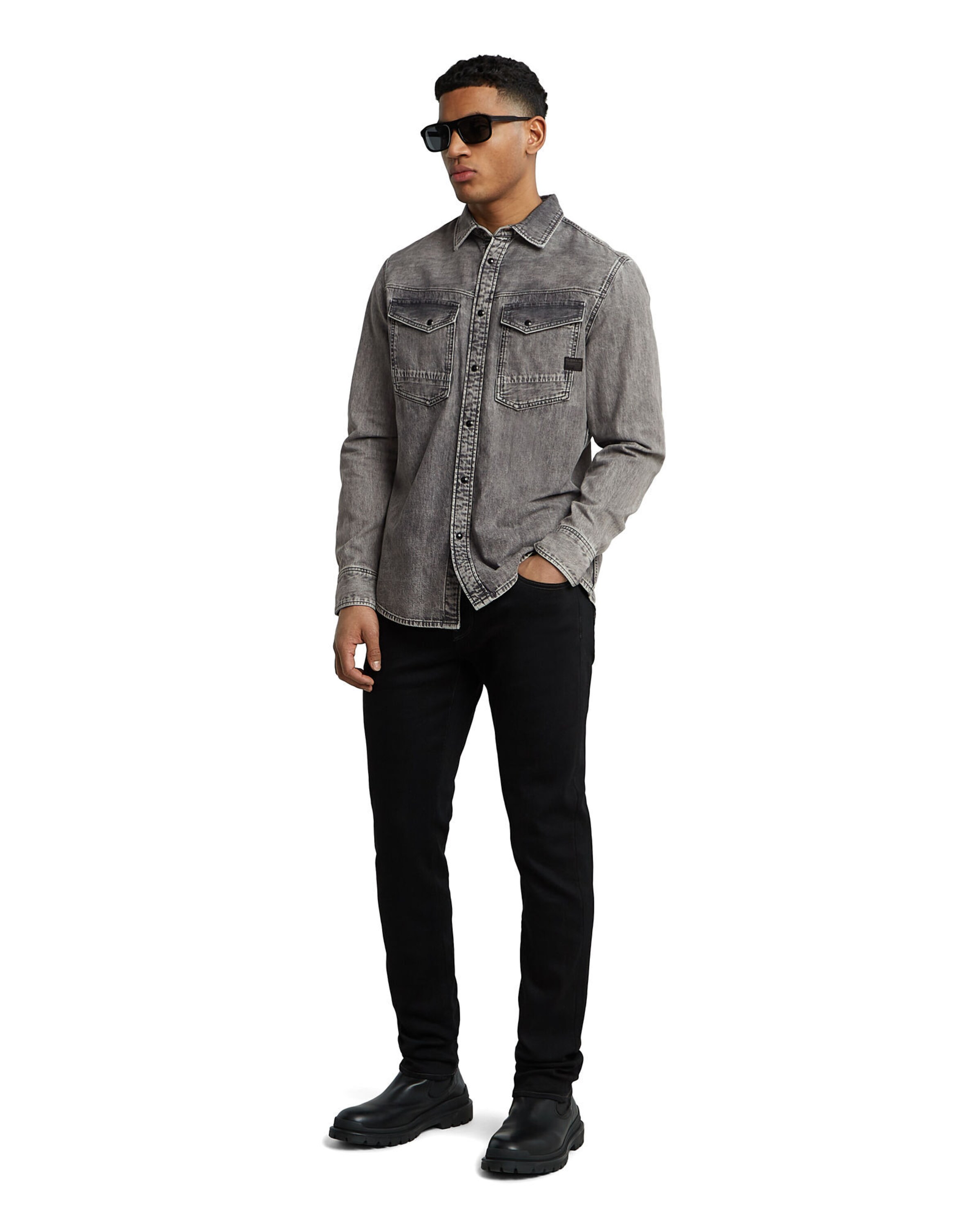 G-STAR Regular fit Overhemd 'Dakota' in Grijs