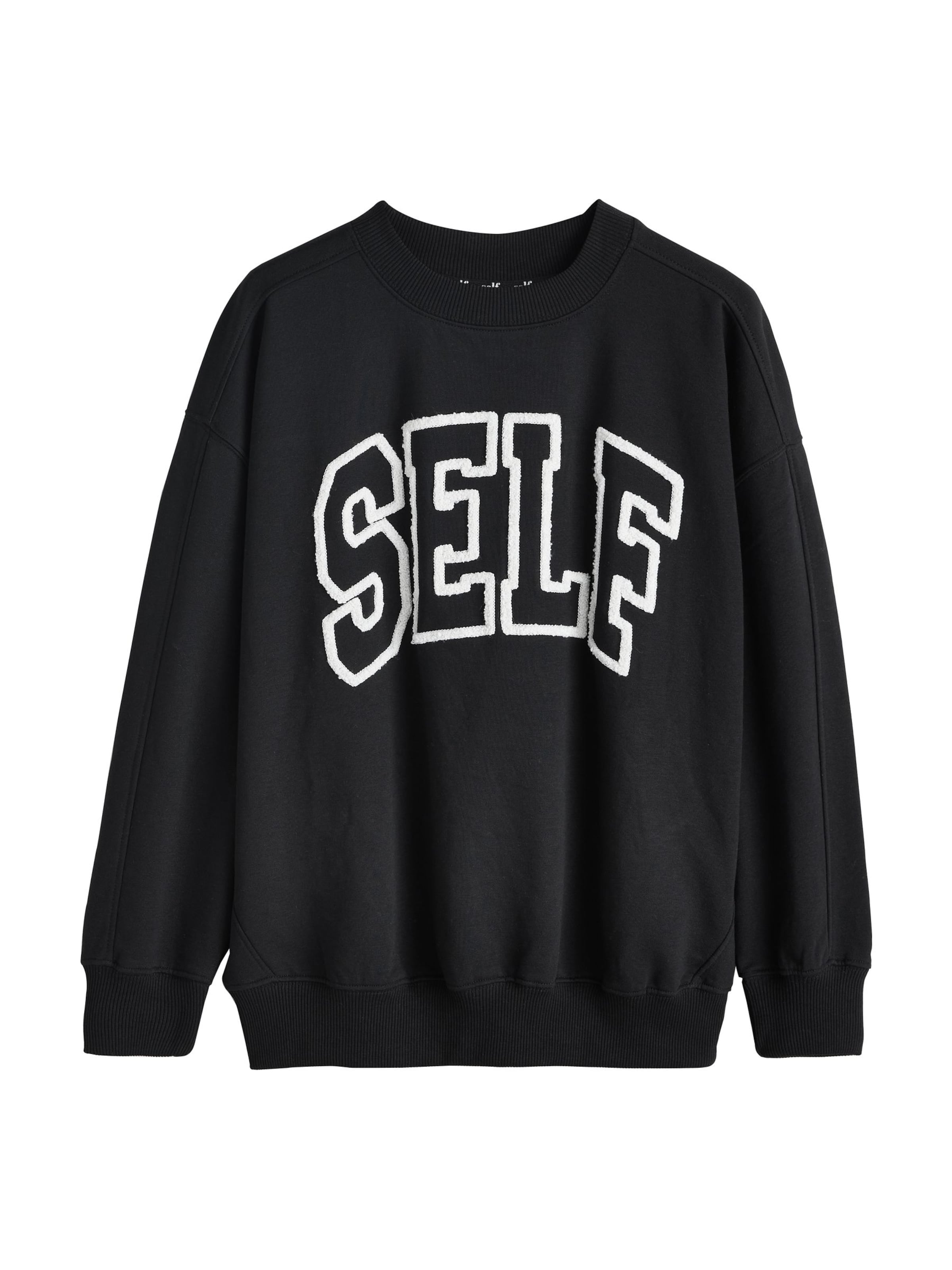 Felpa di self. in nero: frontale
