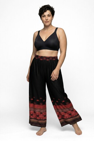 Ulla Popken Wide leg Broek in Zwart