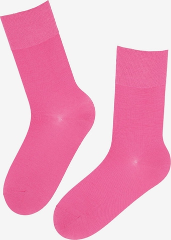Calzino 'DOORA merino wool socks for women' di Sokisahtel in rosa: frontale