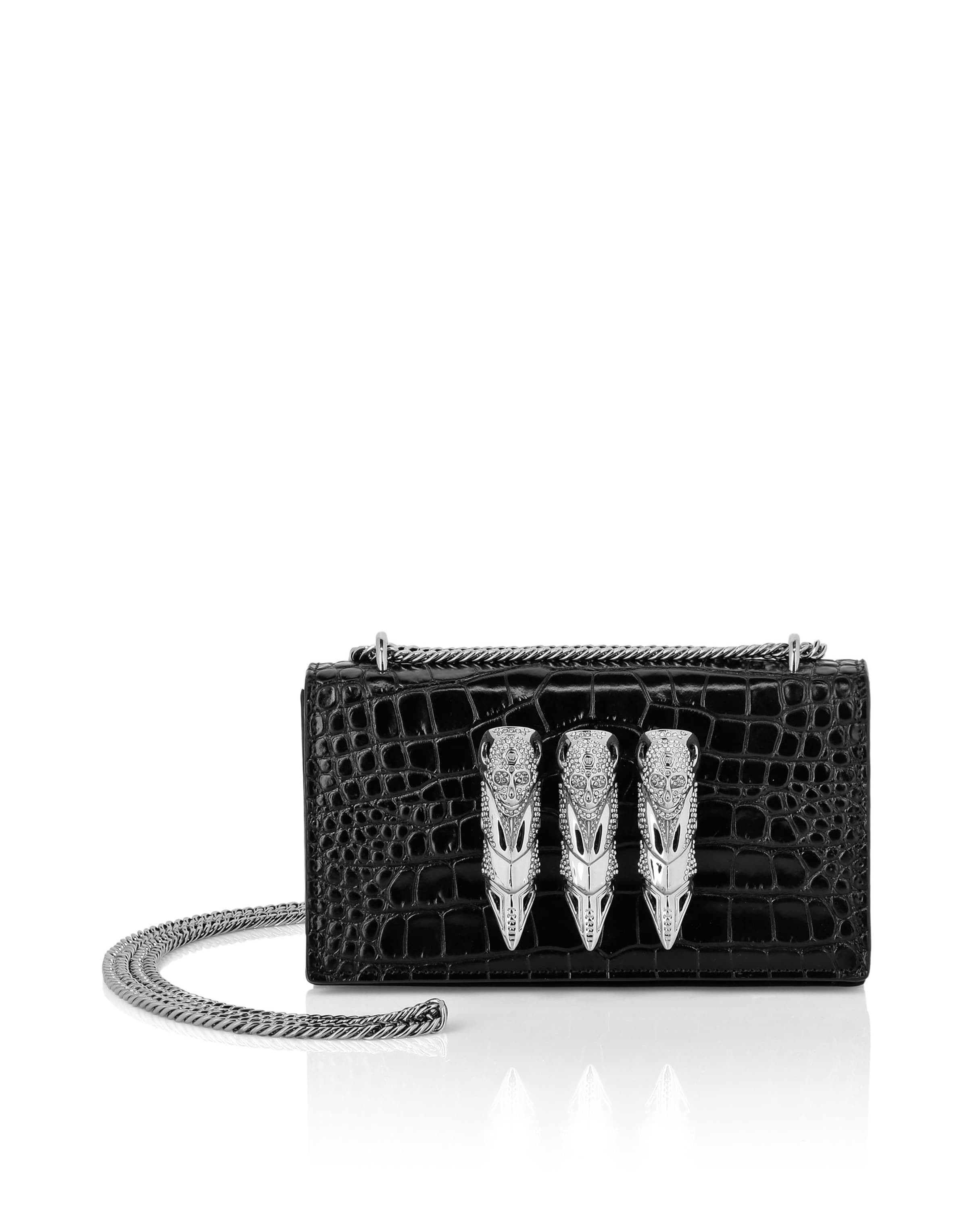 Philipp Plein - Bolso de noche en negro: frente