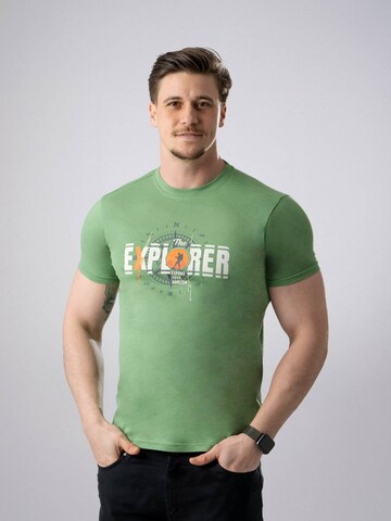 PANTONECLO Shirt 'Pantoneclo Men’s Crew Neck Short Sleeve T-Shirt' in Groen: voorkant