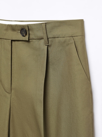 MANGO Wide leg Pleated Pants 'Coti' in Green