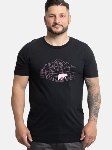 FORSBERG Shirt 'mit Polygonraster-Logo' in Schwarz