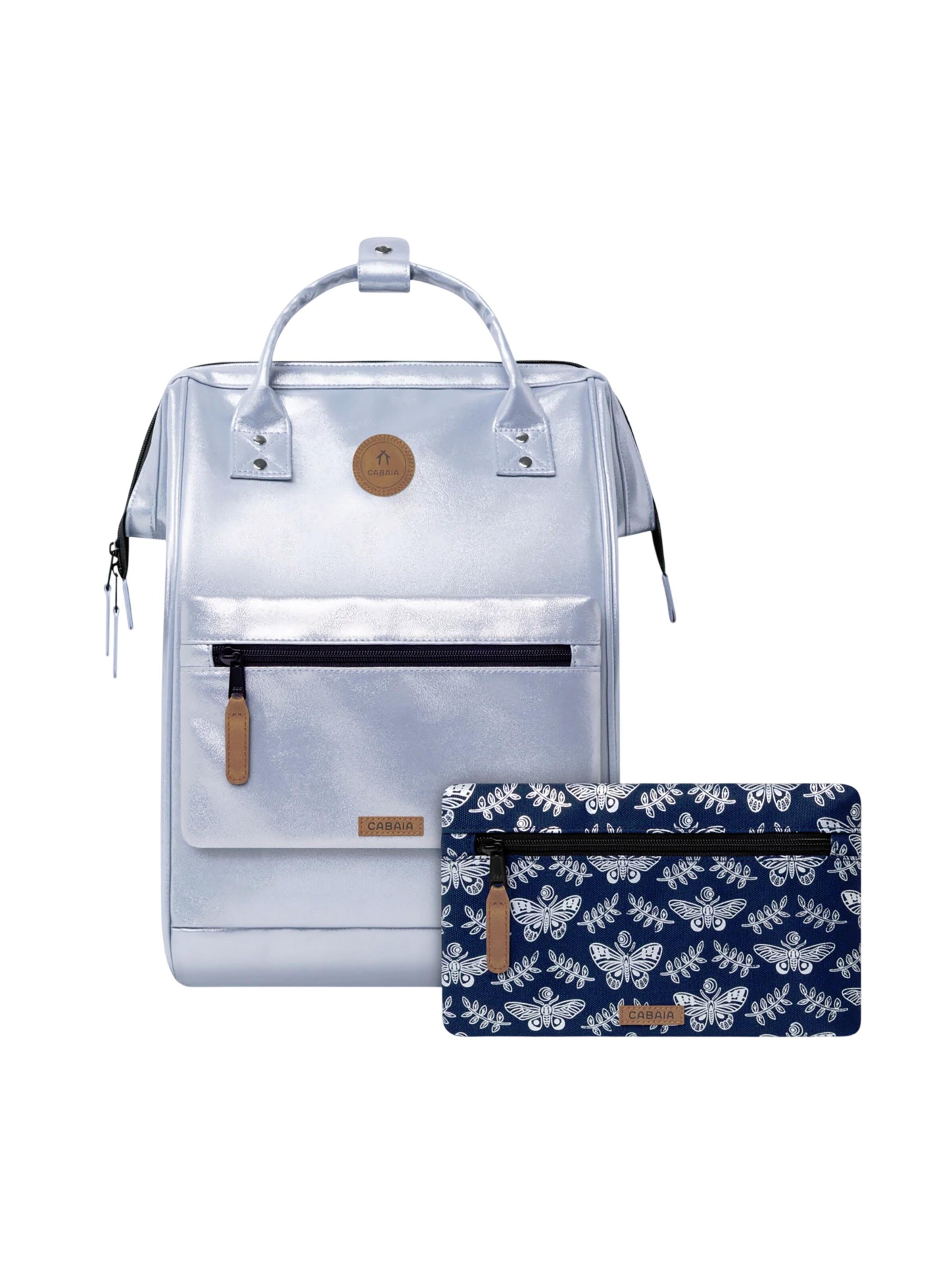 Cabaia Backpack 'Large Fiji' in Silver: front