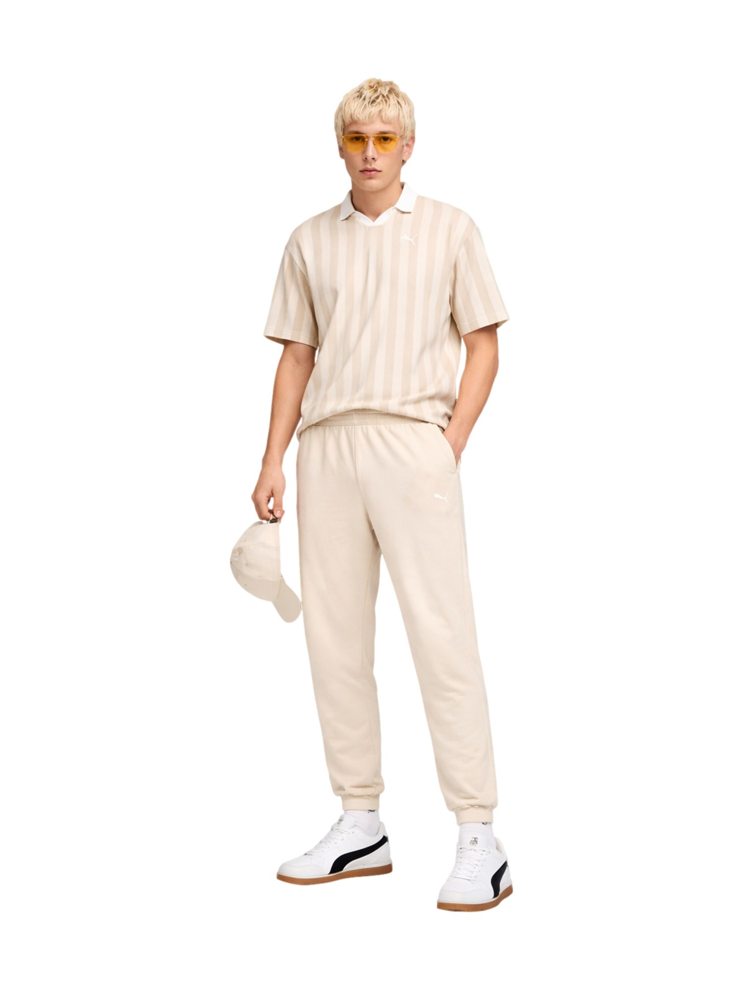PUMA Tapered Trousers 'ESS ELEVATED' in Beige