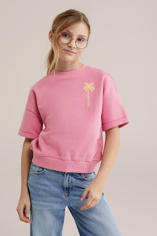 WE FashionSweater majica - roza boja: prednji dio