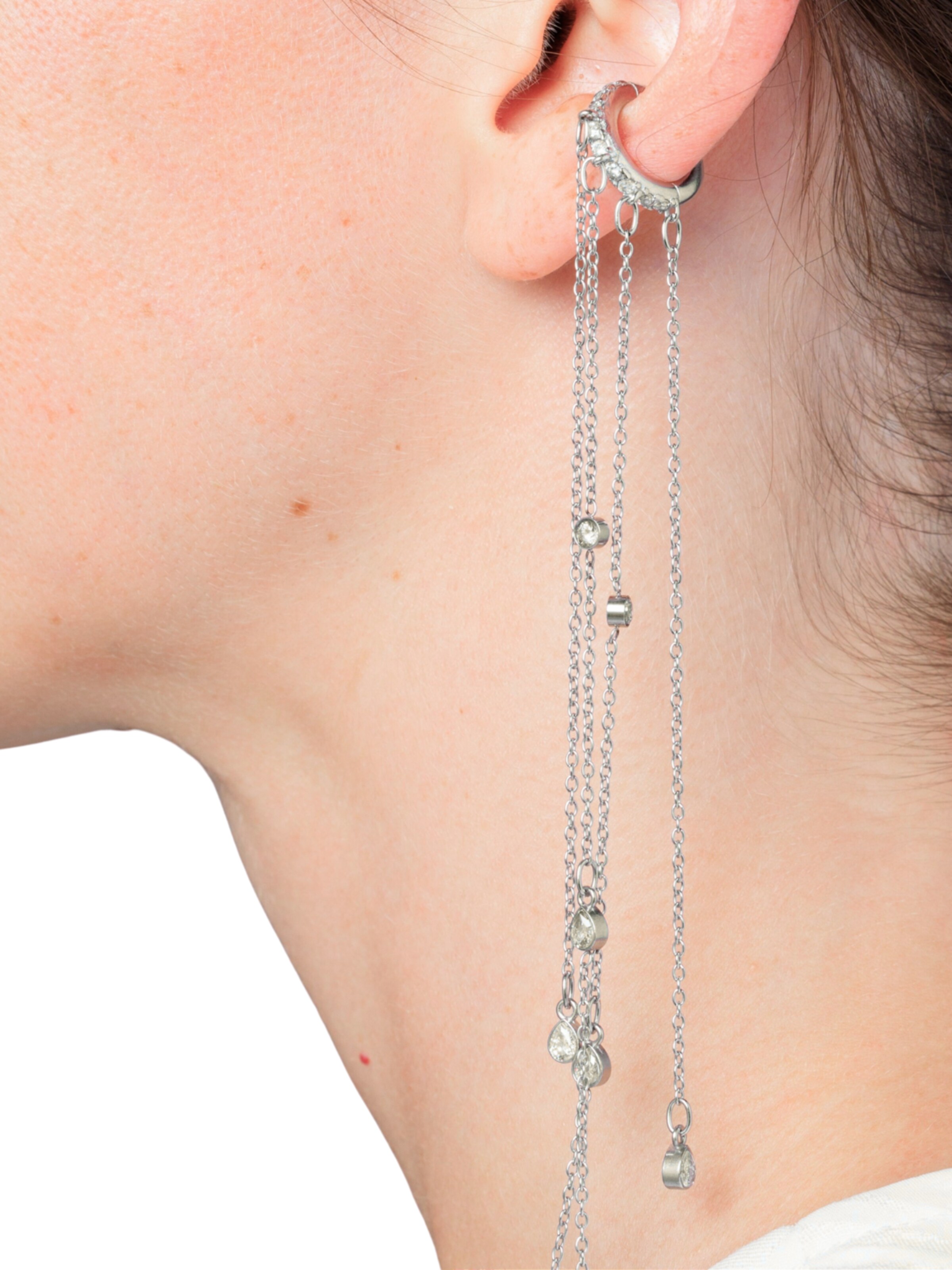 Orecchini 'Ear cuff Colby S' di YParis in argento: frontale