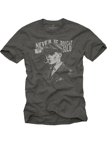 MAKAYA Shirt 'Never Be Bought' in Grey: front