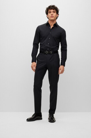 BOSS Slim fit Button Up Shirt 'H-Hank' in Black