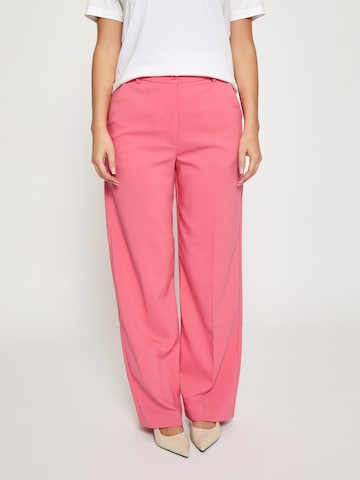 Loosefit Pantalon ' PCGinette Pants ' Peppercorn en rose : devant