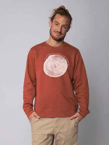Sweat-shirt 'Baumscheibe' Watapparel en marron : devant