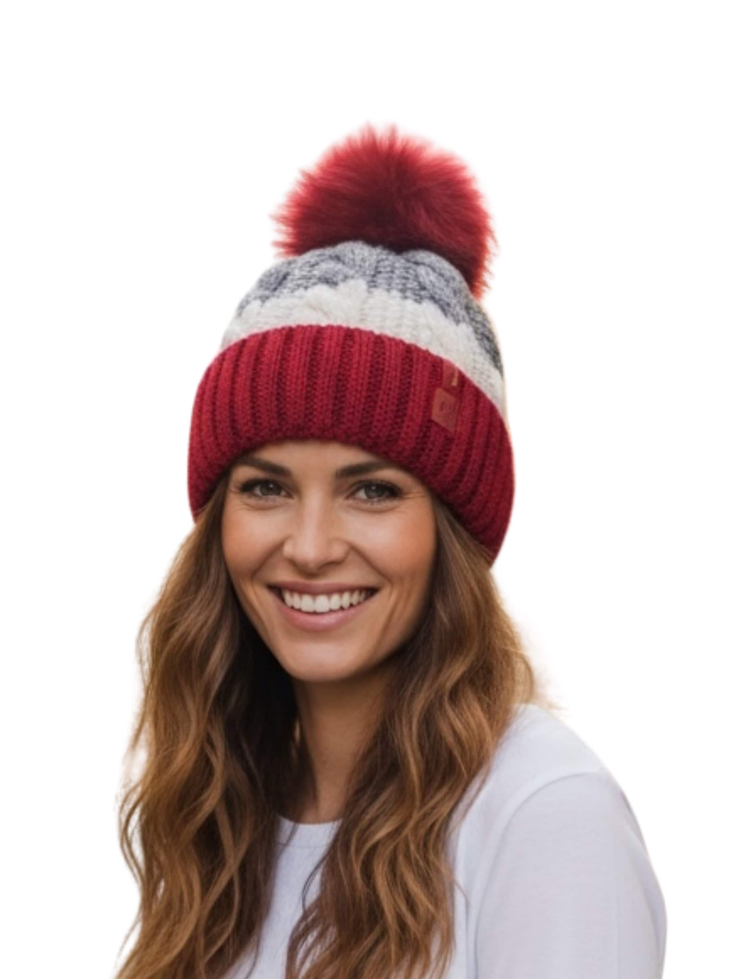 Kumixi Mütze 'Bommelmütze' in Rot