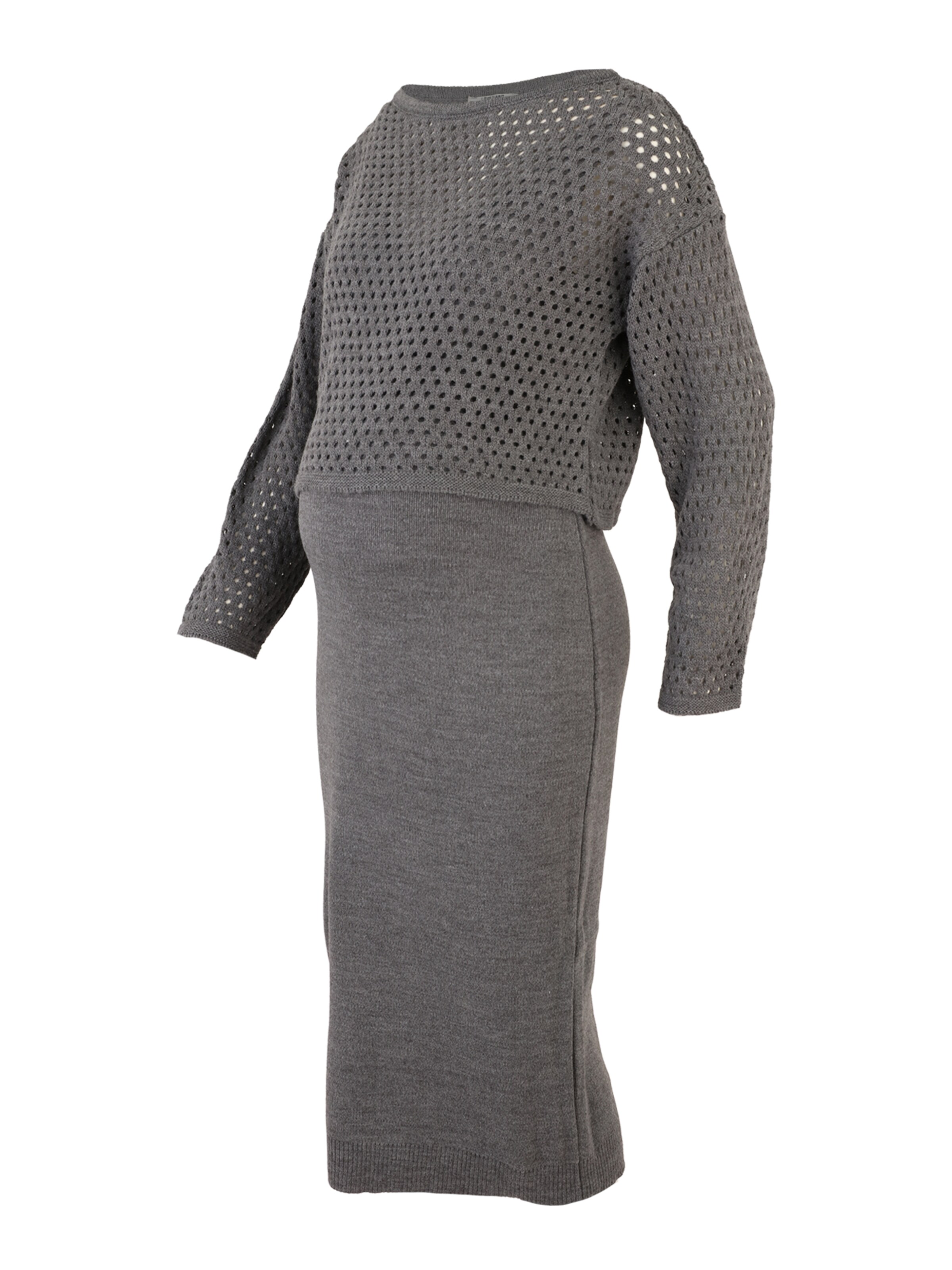 LOVE2WAIT Gebreide jurk in Grijs: voorkant