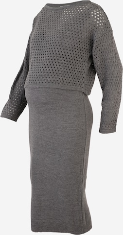 LOVE2WAIT - Vestido de malha em cinzento: frente