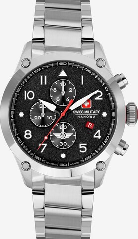 SWISS MILITARY HANOWA Analoog horloge 'NIGHTFLIGHTER' in Zilver: voorkant