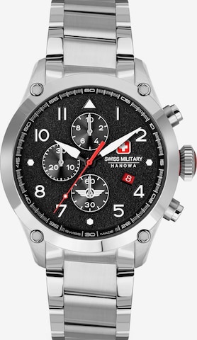 SWISS MILITARY HANOWA Analoog horloge 'NIGHTFLIGHTER' in Zilver: voorkant