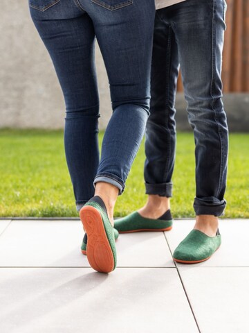 Gottstein Slippers 'Filzpantoffel Wool Slip-On' in Green