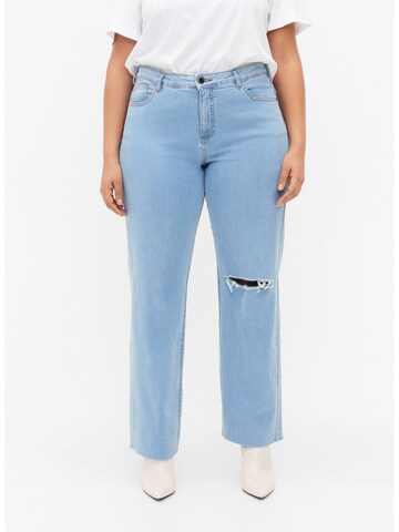 Zizzi Regular Jeans 'GEMMA' in Blauw: voorkant